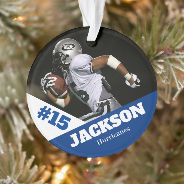Custom Foto Sportkeepake Ornament Fußball (Baum)