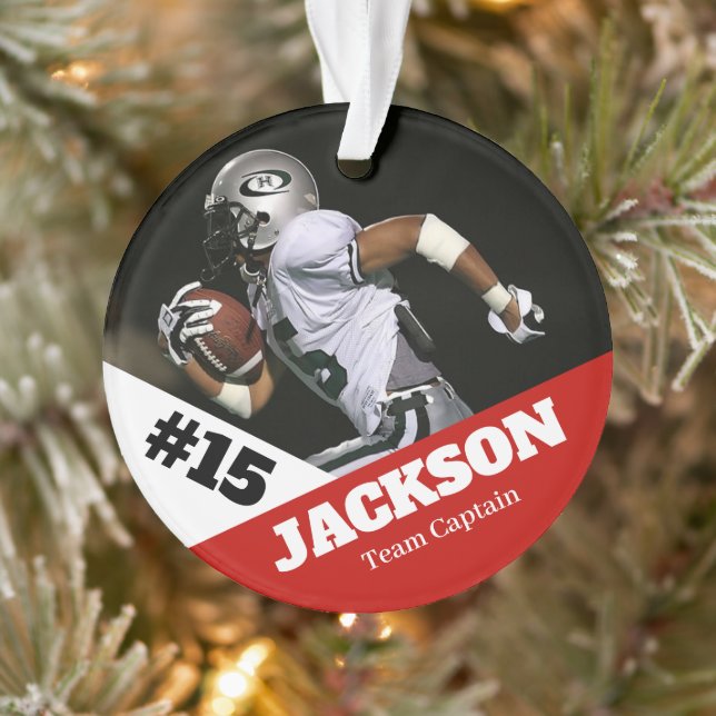 Custom Foto Sportkeepake Ornament Fußball (Baum)