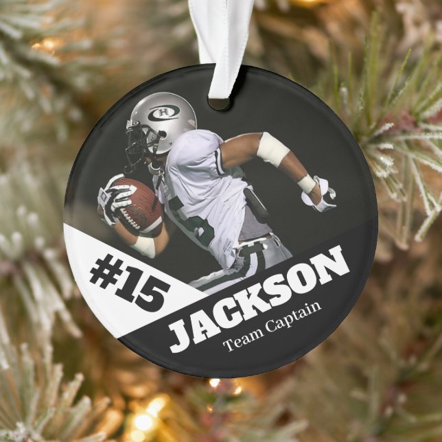 Custom Foto Sportkeepake Ornament Fußball (Baum)