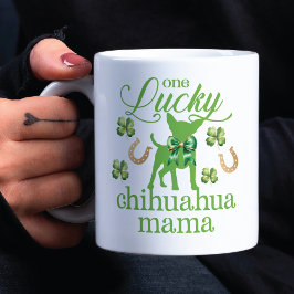 Custom Foto St. Patrick's Lucky Chihuahua mama Kaffeetasse