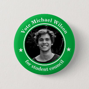 Custom Foto Student Gewerkschaft Light Green Button