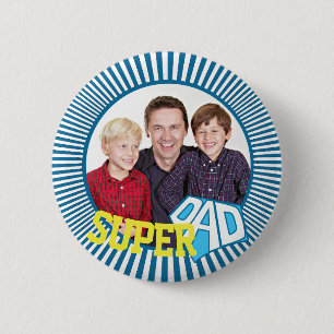 Custom Foto Super Vater Comic Book Button