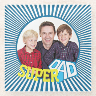 Custom Foto Super Vater Comic Book Glasuntersetzer
