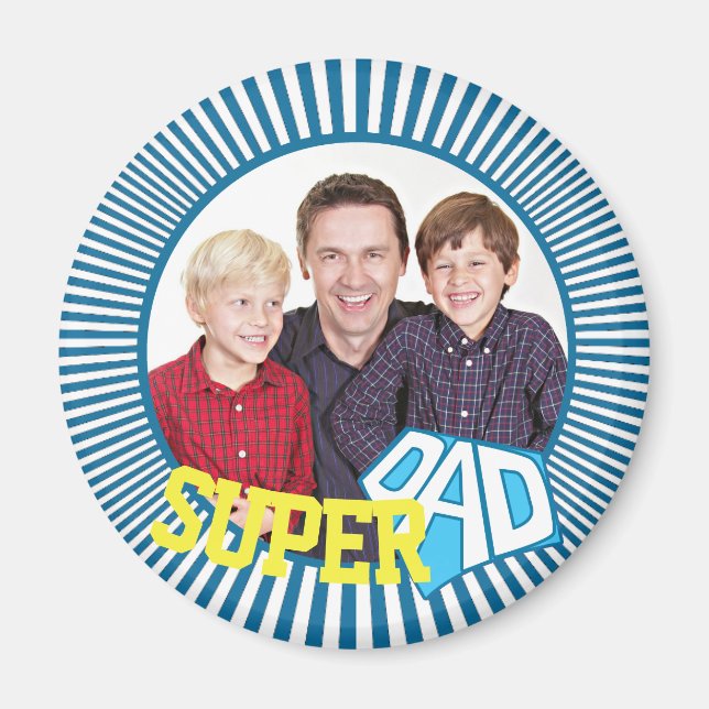 Custom Foto Super Vater Comic Book Magnet (Vorne)