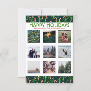 CUSTOM FOTO Sweet Candy Canes Weihnachtskarte