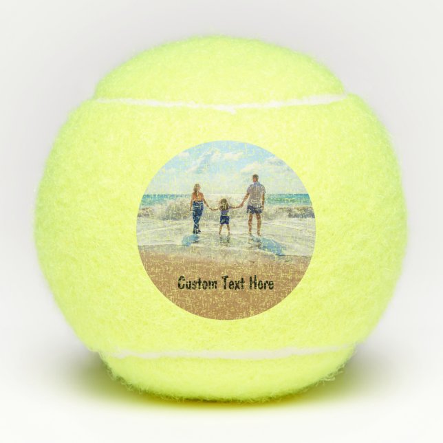 Custom Foto Tennis Balls Ihre Fotos und Text Tennisbälle (Vorderseite)
