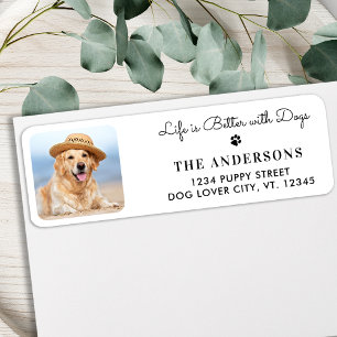 Custom Foto Trendy Dog Lover Rücksendeadresse