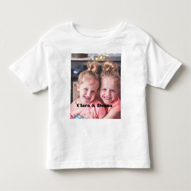 Custom Foto Twins Kleinkind T-shirt (Vorderseite)