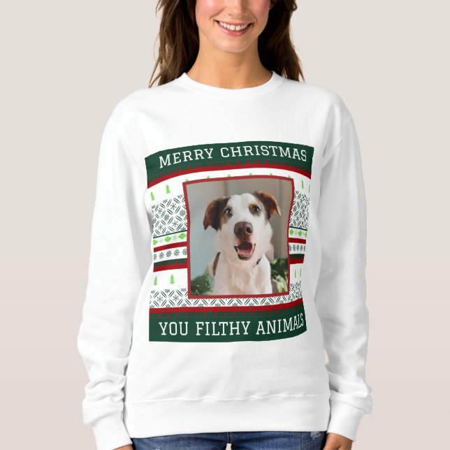 Custom Foto Ugge Weihnachts Sweater Funny Xmas Sweatshirt (Vorderseite)