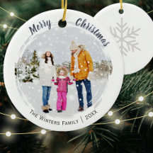 Custom Foto und Name White Frohe Weihnachten