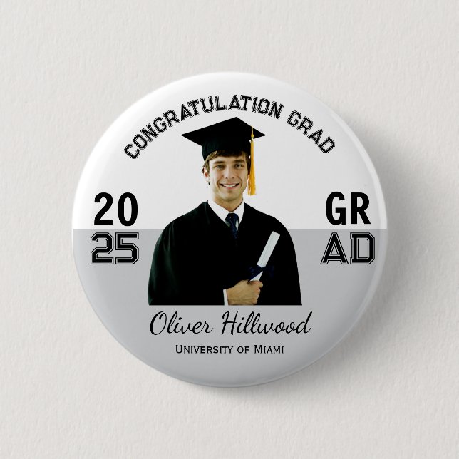 Custom Foto Uni grad Geschenk Button (Vorderseite)