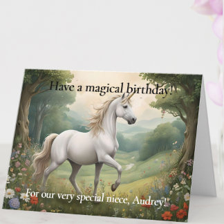 Custom Foto Unicorn Geburtstagskarte für Young Gir Karte