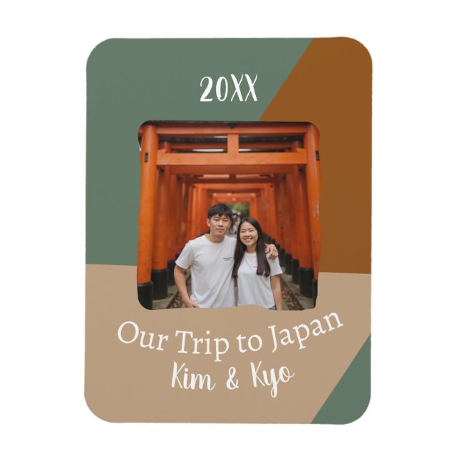 Custom Foto Unsere Reise nach Japan Souvenir Magnet (Vertikal)