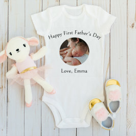 Custom Foto Vater & Baby Happy Erste Vatertag Baby Strampler