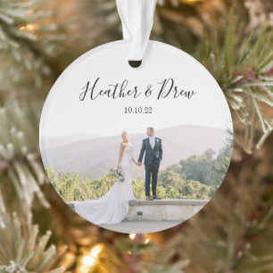 Custom Foto Verheiratet Weihnachts-Hochzeitstag Ornament