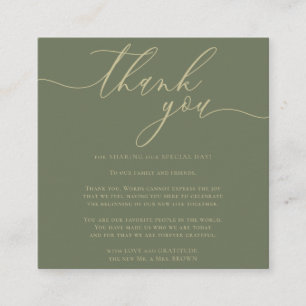 Custom Foto Vielen Dank Sage Gold Begleitkarte