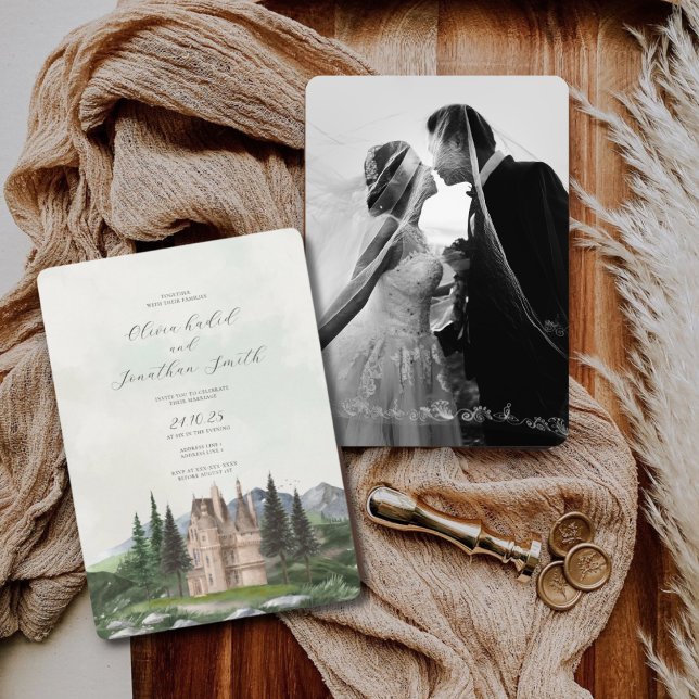 Custom Foto Vintag Englisch Herrenhochzeit Einladung (Von Creator hochgeladen)