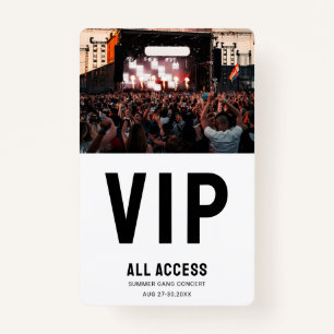 Custom Foto VIP All Access Pass Konzert Ausweis