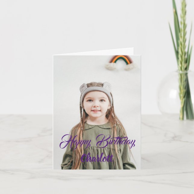 Custom Foto von Personalized Birthday Card. Card Karte (Vorderseite)