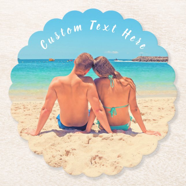 Custom Foto von Text Paper Coaste Your Love Fotos Untersetzer (Vorderseite)