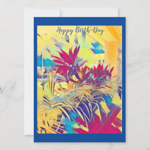 Custom Foto von Watercolor Garden Shrub Birthday C Feiertagskarte