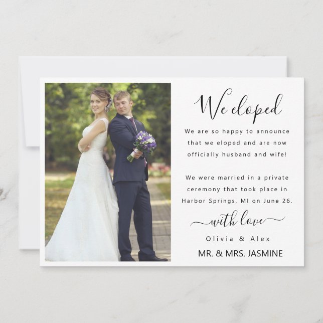 Custom Foto Wedding Ankündigung (Rückseite)
