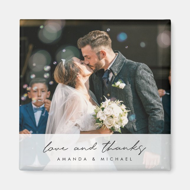 Custom Foto Wedding Danke Magnet (Vorne)