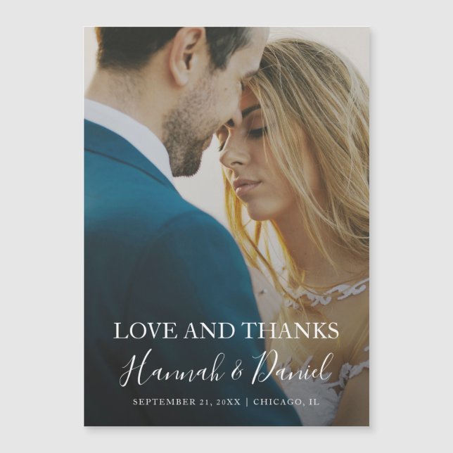 Custom Foto Wedding Danke Magnet Template (Vorderseite)