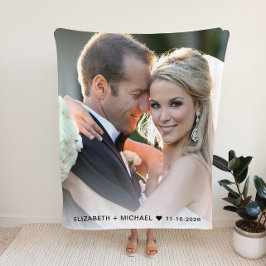 Custom Foto Wedding Fleecedecke