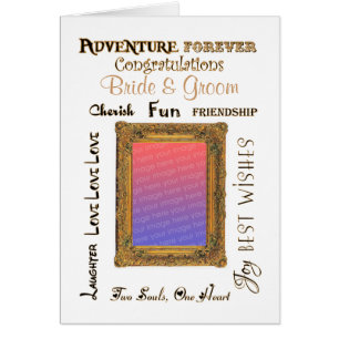 Custom Foto Wedding Gold Frame Gratulation