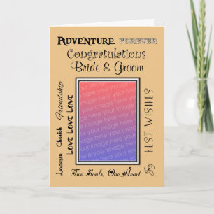 Custom Foto Wedding Gold Glückwunsch Karte