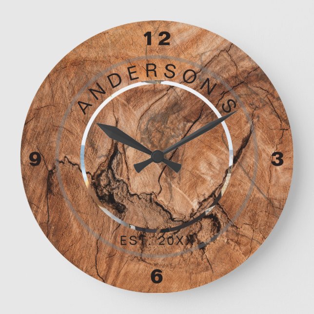 Custom Foto Wedding Große Wanduhr (Vorderseite)