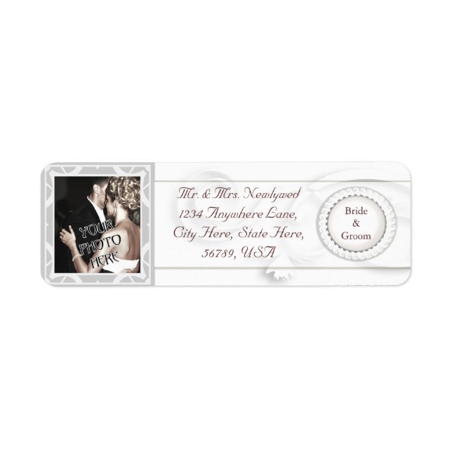 Custom Foto Wedding Rücksendeadressen-Aufkleber (Vorne)