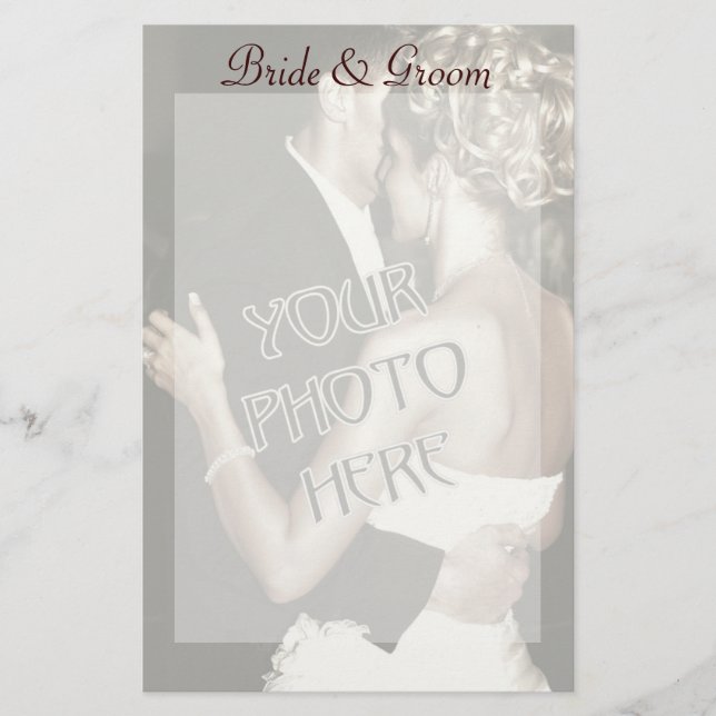 Custom Foto Wedding Stationery Briefpapier (Vorderseite)