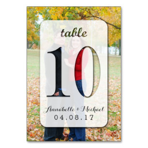 Custom Foto Wedding Tischnummer Card 10