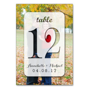 Custom Foto Wedding Tischnummer Card 12