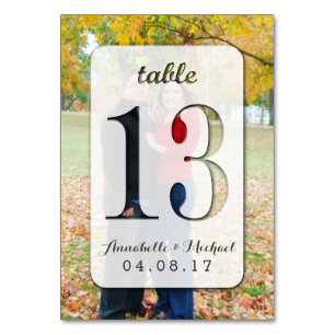 Custom Foto Wedding Tischnummer Card 13