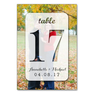 Custom Foto Wedding Tischnummer Card 17