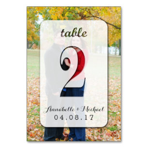 Custom Foto Wedding Tischnummer Card 2