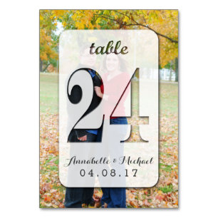 Custom Foto Wedding Tischnummer Card 24