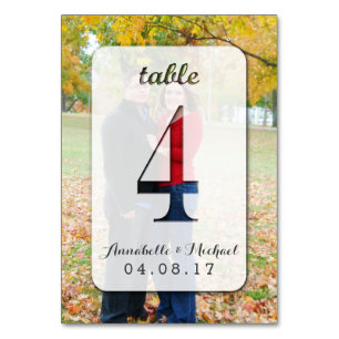 Custom Foto Wedding Tischnummer Card 4
