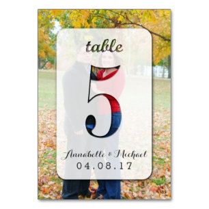 Custom Foto Wedding Tischnummer Card 5