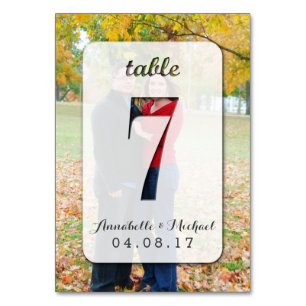 Custom Foto Wedding Tischnummer Card 7