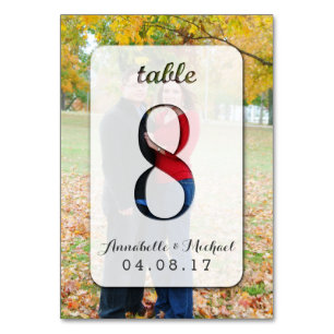 Custom Foto Wedding Tischnummer Card 8