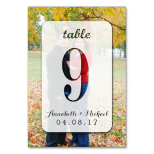 Custom Foto Wedding Tischnummer Card 9