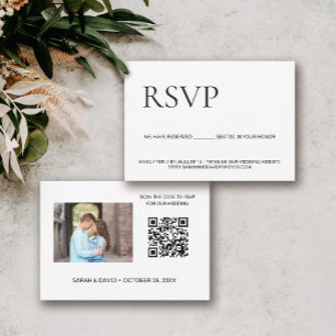 Custom Foto Wedding Website QR Code SEAT reservier RSVP Karte