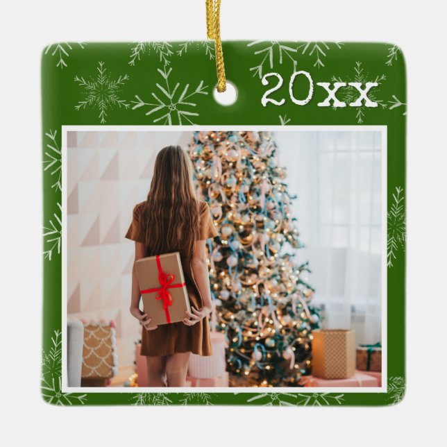 Custom Foto Weihnachten Keramikornament (Vorderseite)
