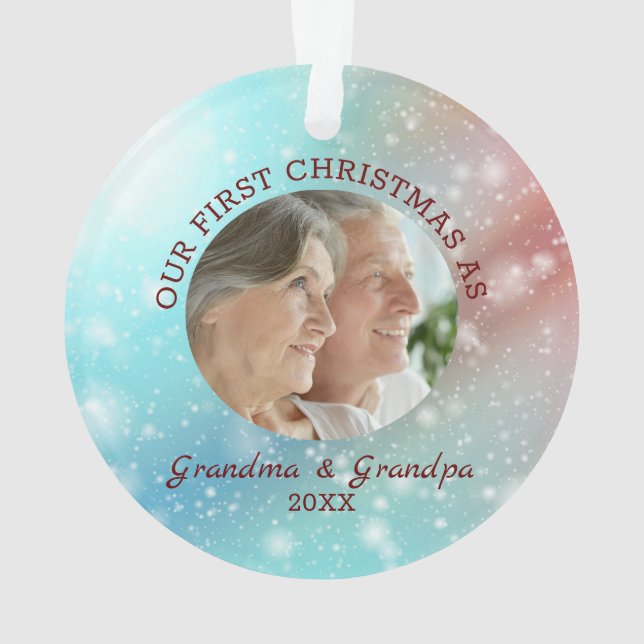 Custom Foto Weihnachten Ornament (Rückseite)