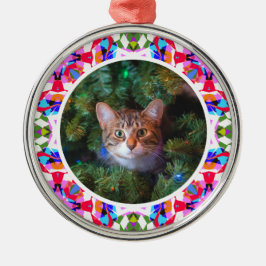 Custom Foto Weihnachts Cat Mama Mum Vater Farblich Ornament Aus Metall