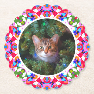 Custom Foto Weihnachts Cat Mama Mum Vater Farblich Untersetzer
